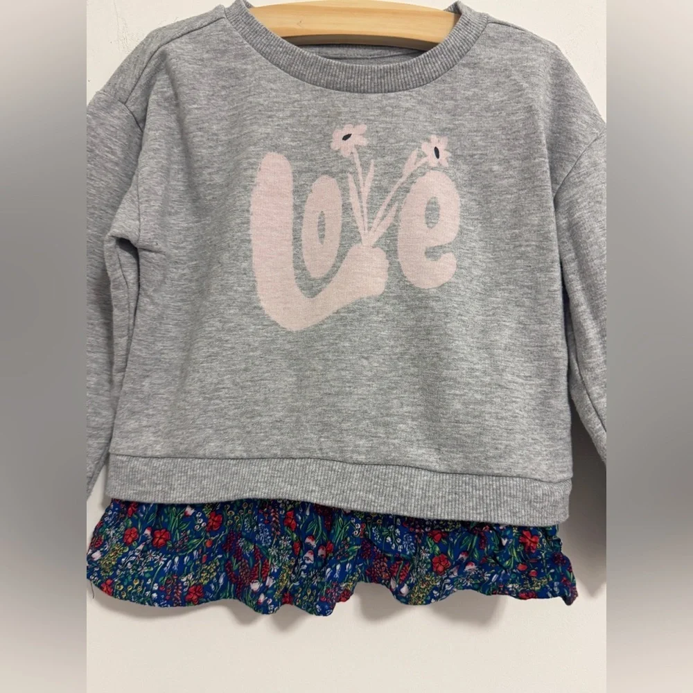 Gymboree Gray Sweatshirt with Pink Love Design